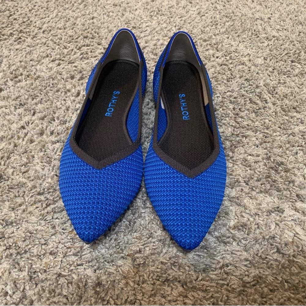 Rothy's Blue Flats Elegant Woven Design